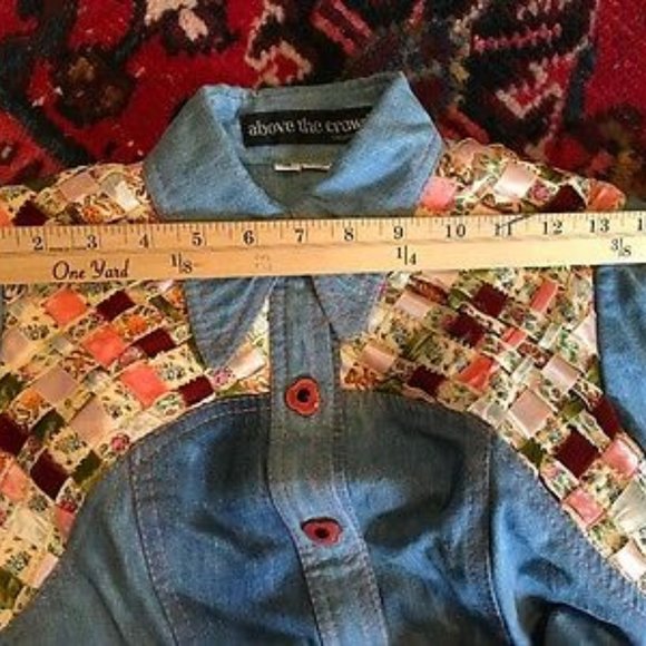 Vintage Designer RARE Denim Long Sleeve Blouse - - Picture 8 of 8